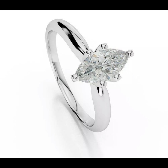 1ctw Diamond Marquise genuine diamond set in 14 k - Picture 4 of 5